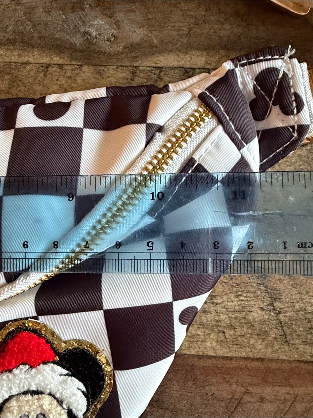Checkerboard Holiday Mickey Patch Belt Bag - Fanny Pack Crossbody Black & White - Picture 6 of 7